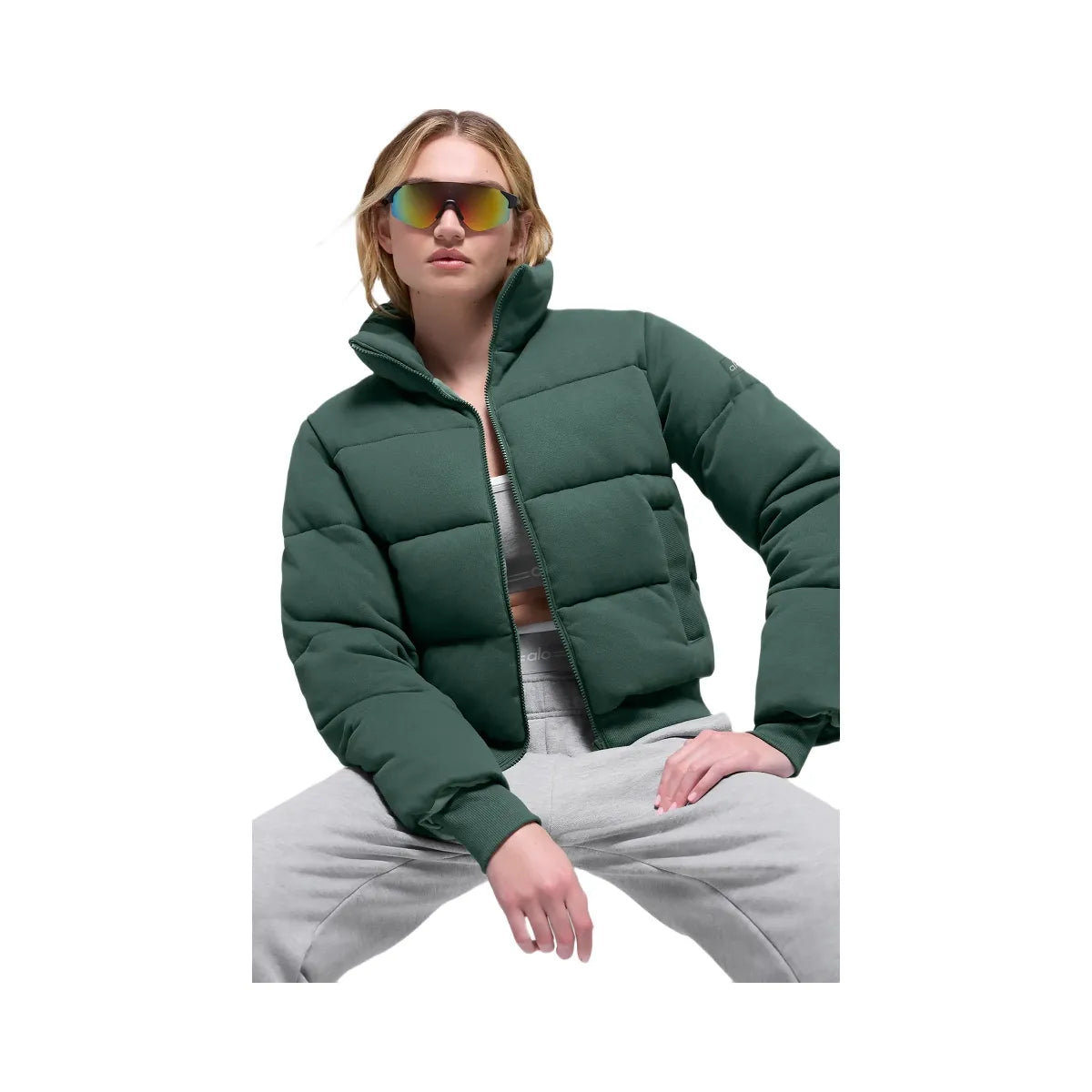 Alo Women's Sweatshirt Puffer - Clover Green