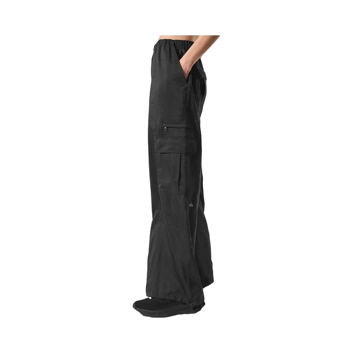 Alo Women's Sheer Game Time Wide Leg Jogger - Black