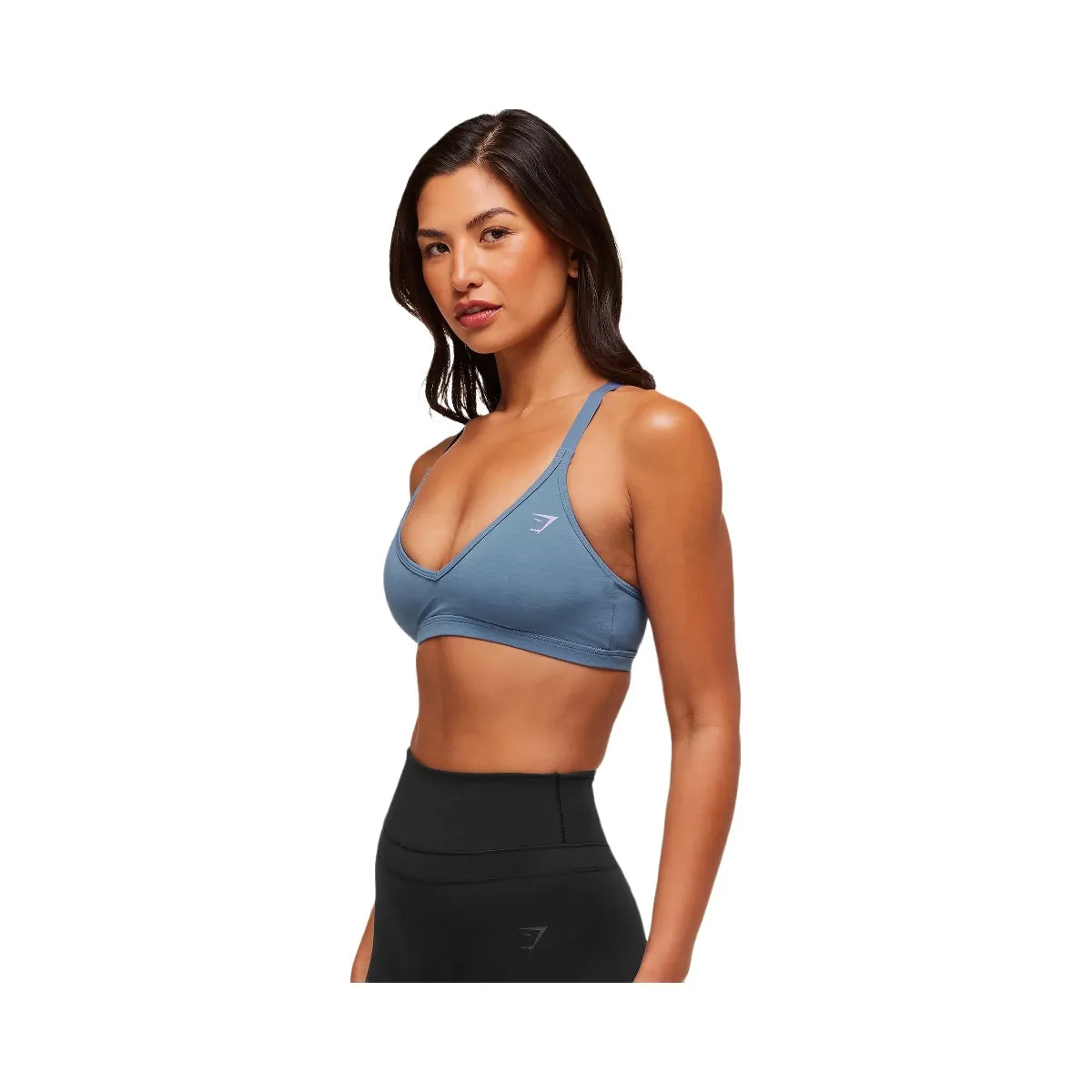 Gymshark Cotton Racerback Sports Bra - Worn Blue