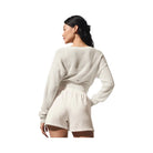 Alo Women's Sheer Cashmere Cropped Cardigan - Ivory