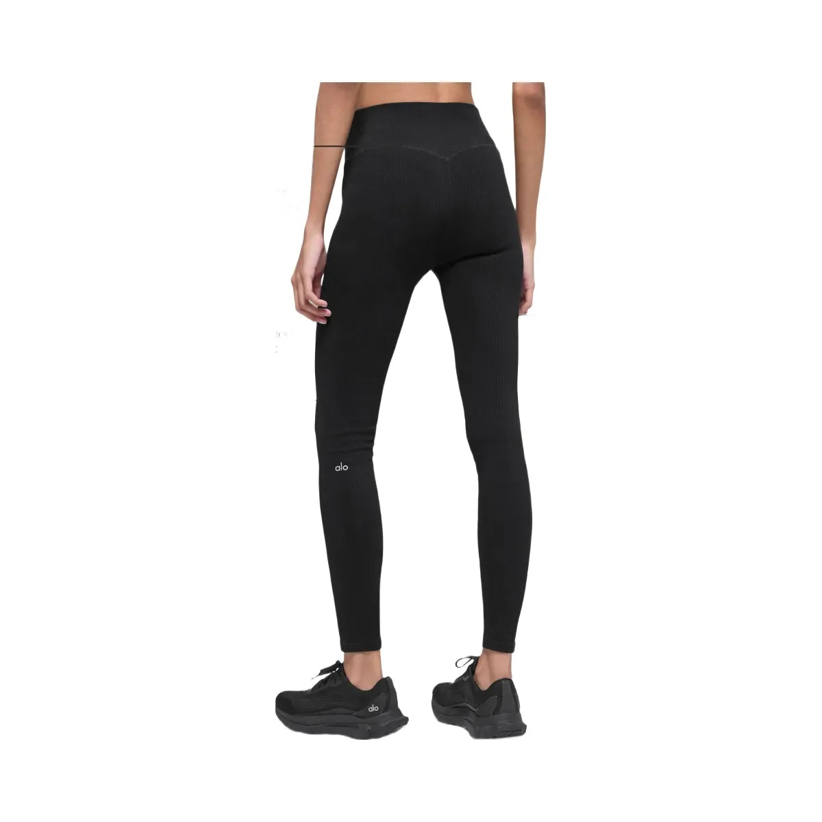Alo Women's Seamless High-Waist Two Tone Rib Legging - Black