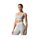 Alo Women's soft Better Together Bra - Athletic Heather Grey/White