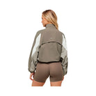 Gymshark Contrast Woven Jacket - Camo Brown/Linen Brown/Oat White