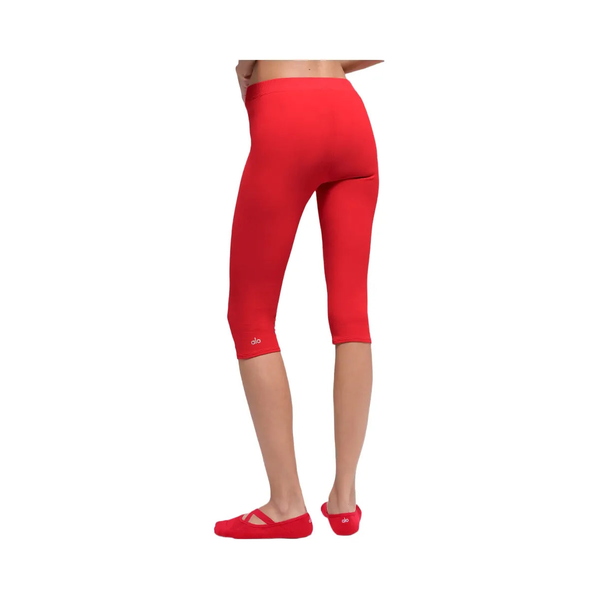 Alo Women's soft High-Waist Iconic 90's Capri - Bright Red