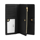 Coach Slim Zip Wallet In Signature Canvas Signature Canvas-Gold-Walnut-Black