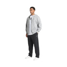 Gymshark Crest Oversized Zip Up Hoodie - Light Grey Core Marl