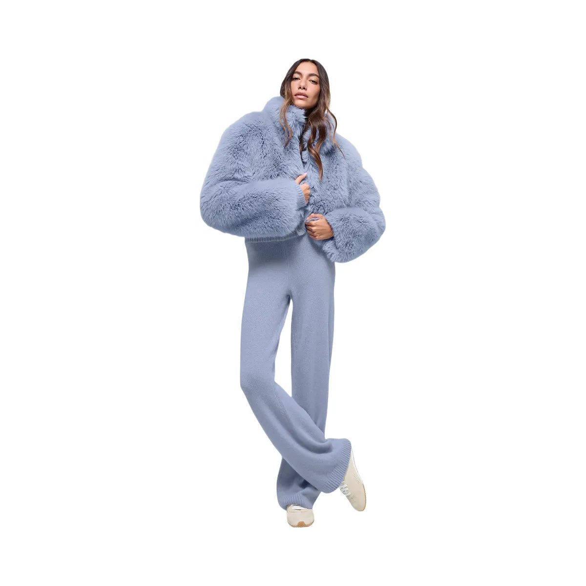 Alo Women's Opulent Faux Fur Cropped Jacket - Winter Frost