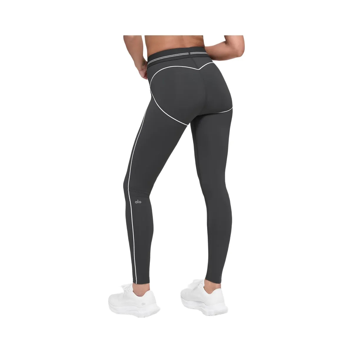 Alo Women's Airbrush High-Waist Heart Throb Legging - Anthracite/White