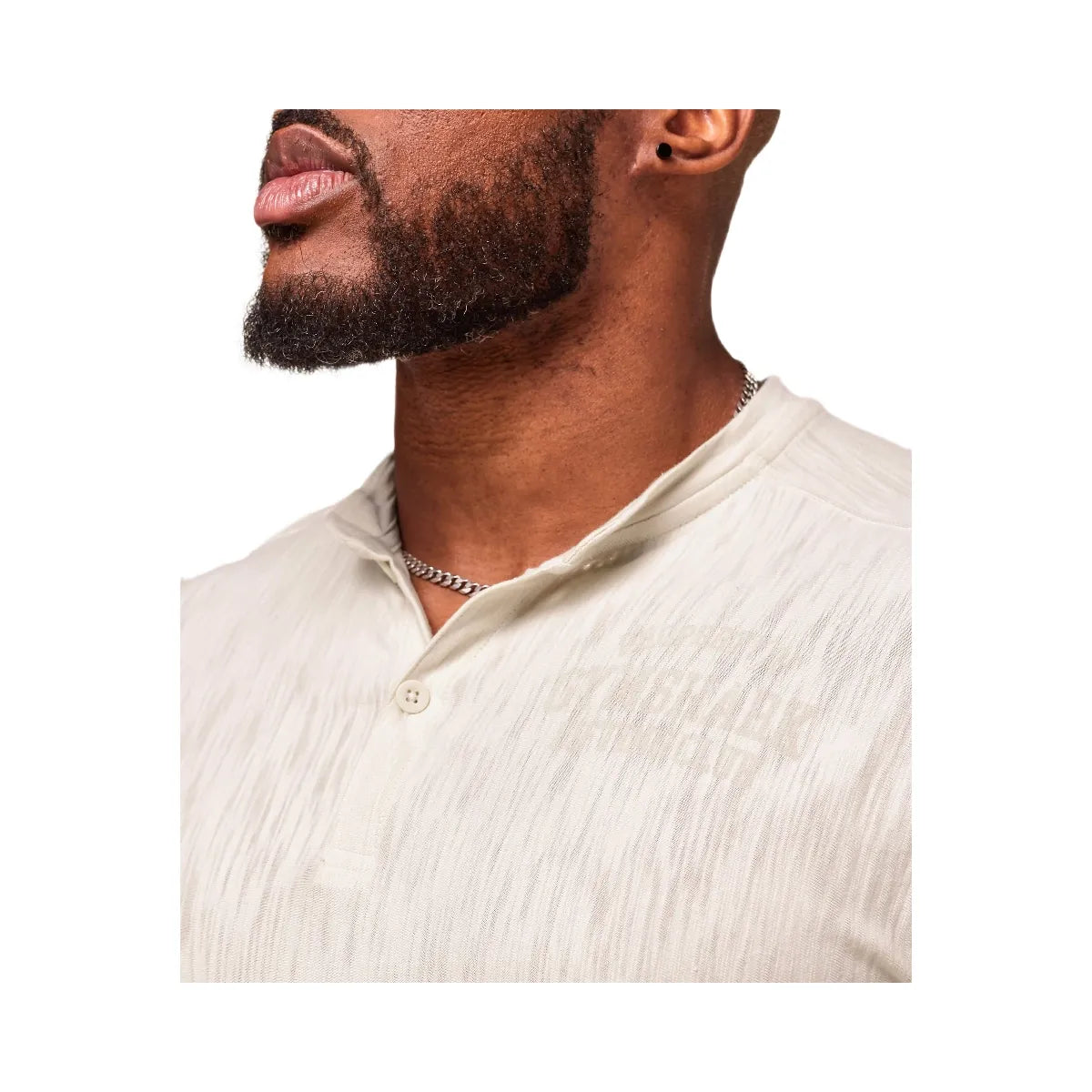 Gymshark Lightweight Slub Textured 3/4 Henley - Oat White