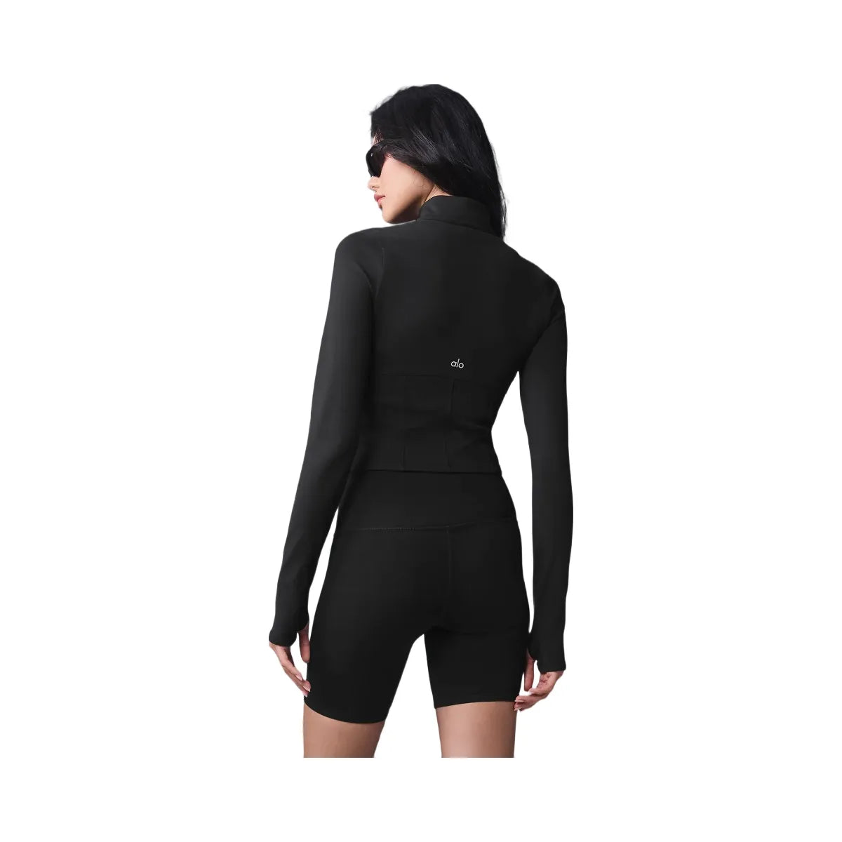 Alo Women's Airbrush Corset Full Zip Jacket - Black