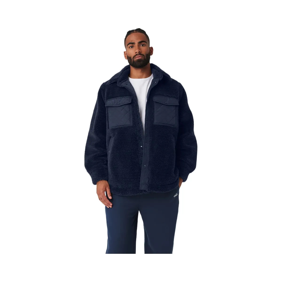 Alo Men's Sherpa Edge Shacket - Navy