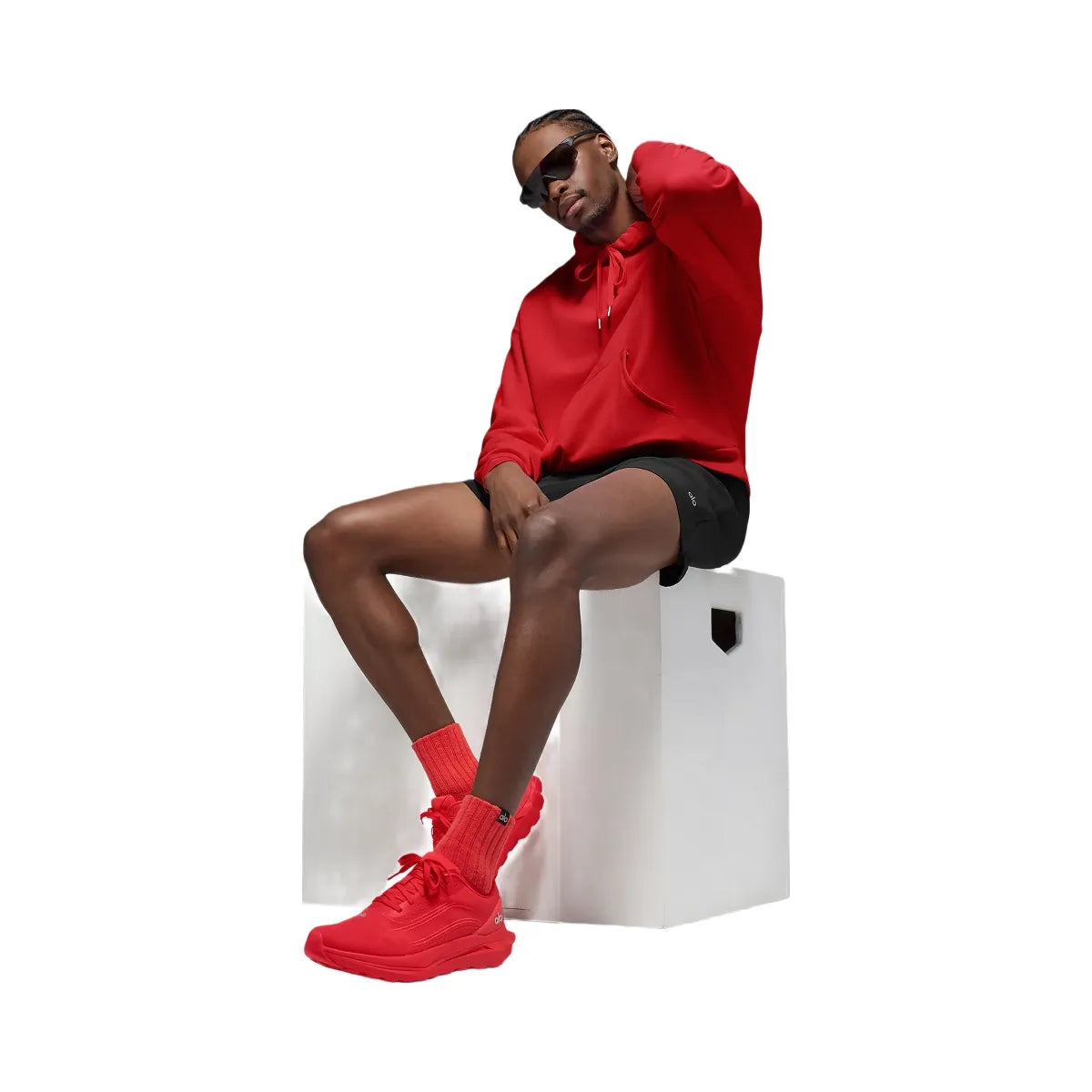 Alo Unisex Half-Crew Scrunch Sock - Bright Red