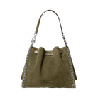 Michael Kors Mina Large Suede Chain Shoulder Bag Olive