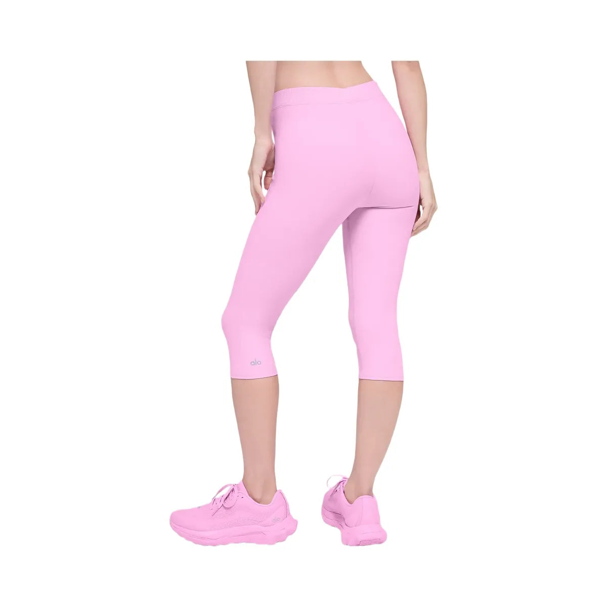 Alo Women's soft High-Waist Iconic 90's Capri - Candy Heart Pink