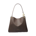 Michael Kors Christina Large Signature Logo Shoulder Bag Brown