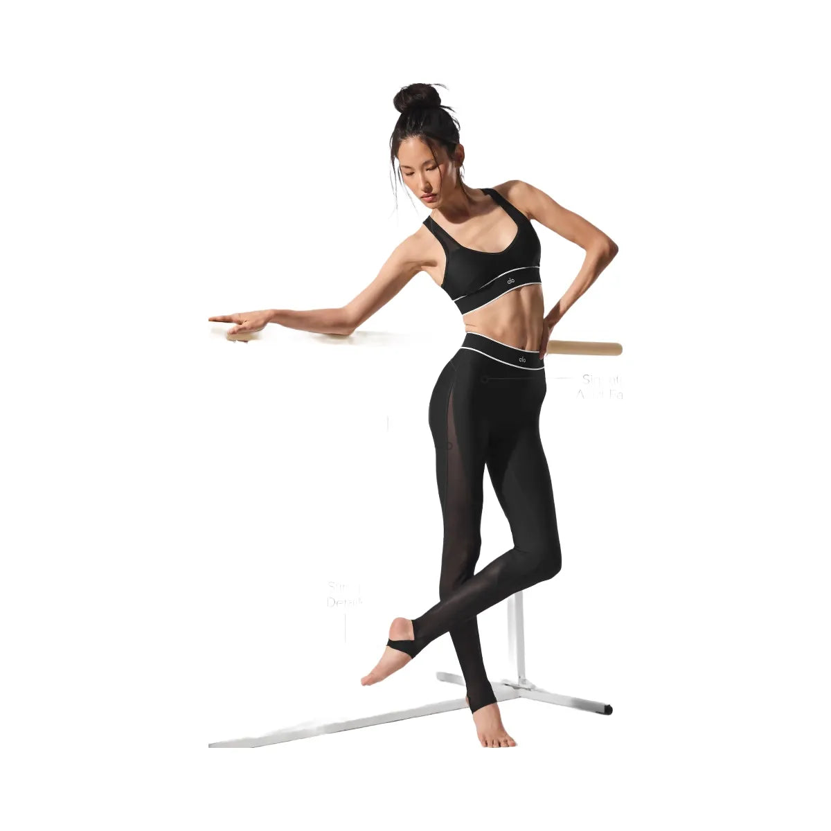 Alo Women's Airlift Mesh High-Waist Darling Stirrup Legging - Black
