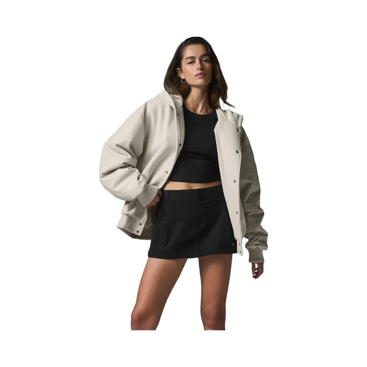 Alo Women's Select Hooded Bomber Jacket - Bone