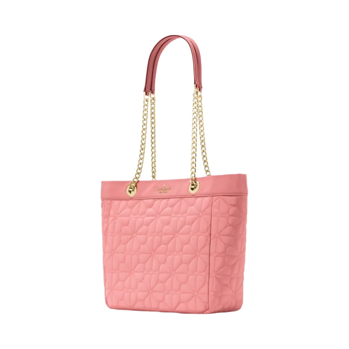 Kate Spade Flower Quilted Fabric Medium Tote Terracotta Tile