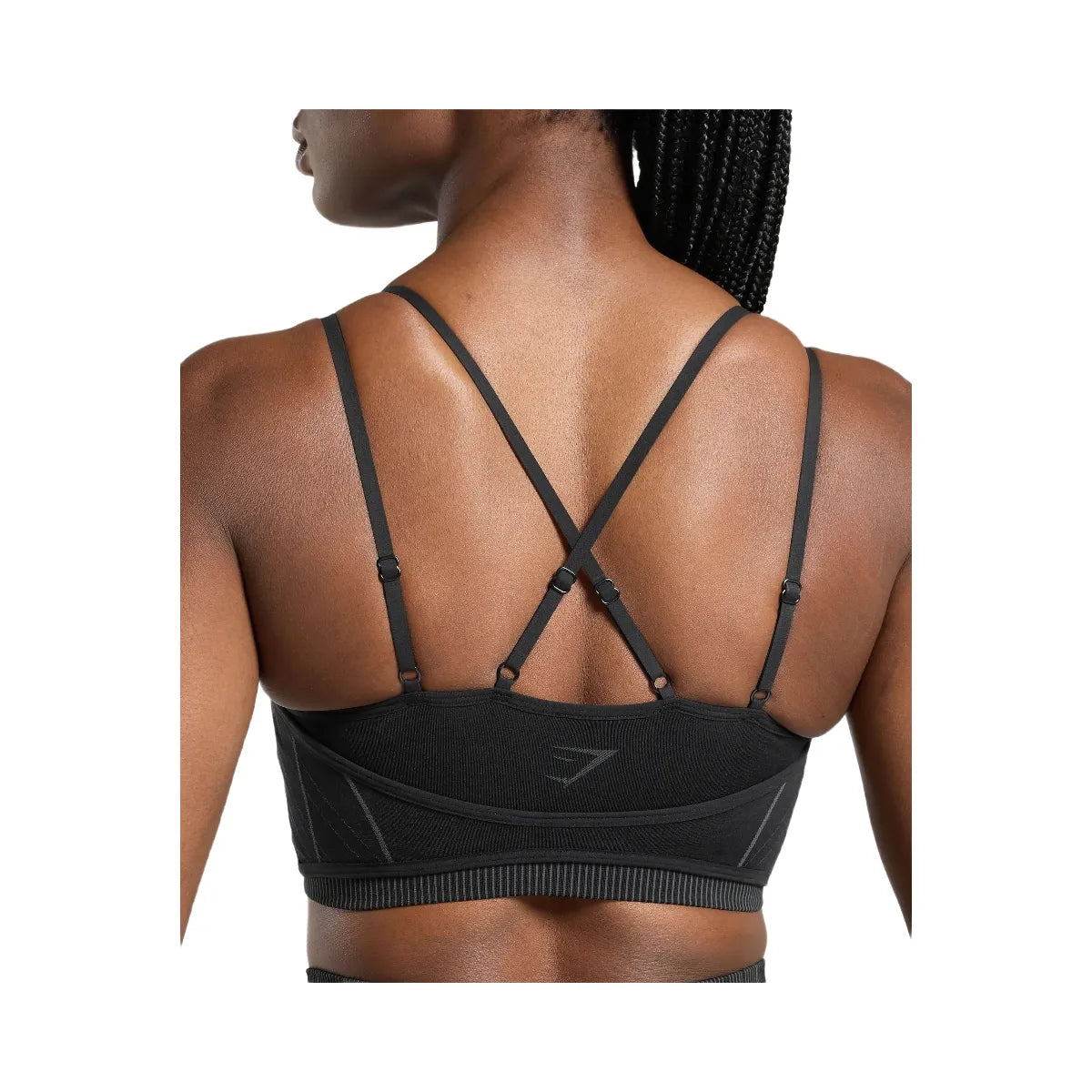 Gymshark Apex Seamless Strappy Sports Bra - Black/Graphite Grey