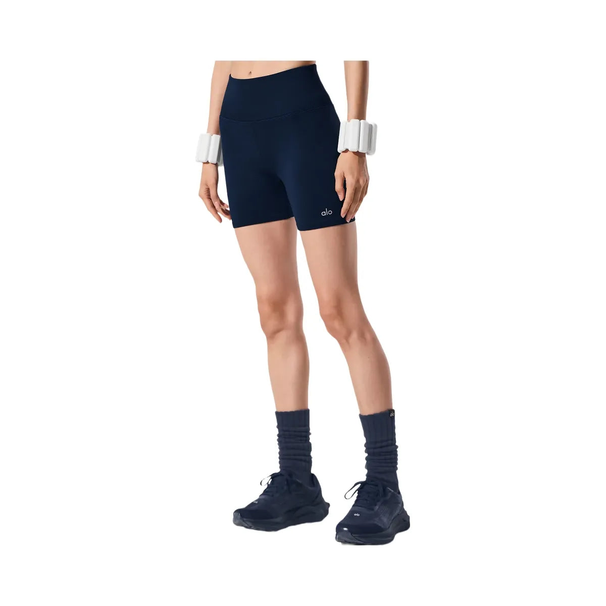 Alo Women's 5" Seamless Ribbed Favorite Short - Navy