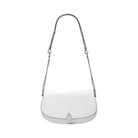 Michael Kors Mila Medium Leather Messenger Bag Optic White