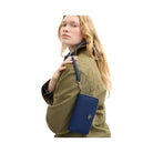 Coach Long Zip Around Wallet Pebbled Leather-Gold-Deep Blue