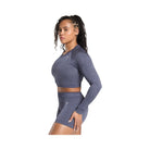 Gymshark Adapt Fleck Seamless Long Sleeve Crop Top - Weighted Purple/Metal Purple
