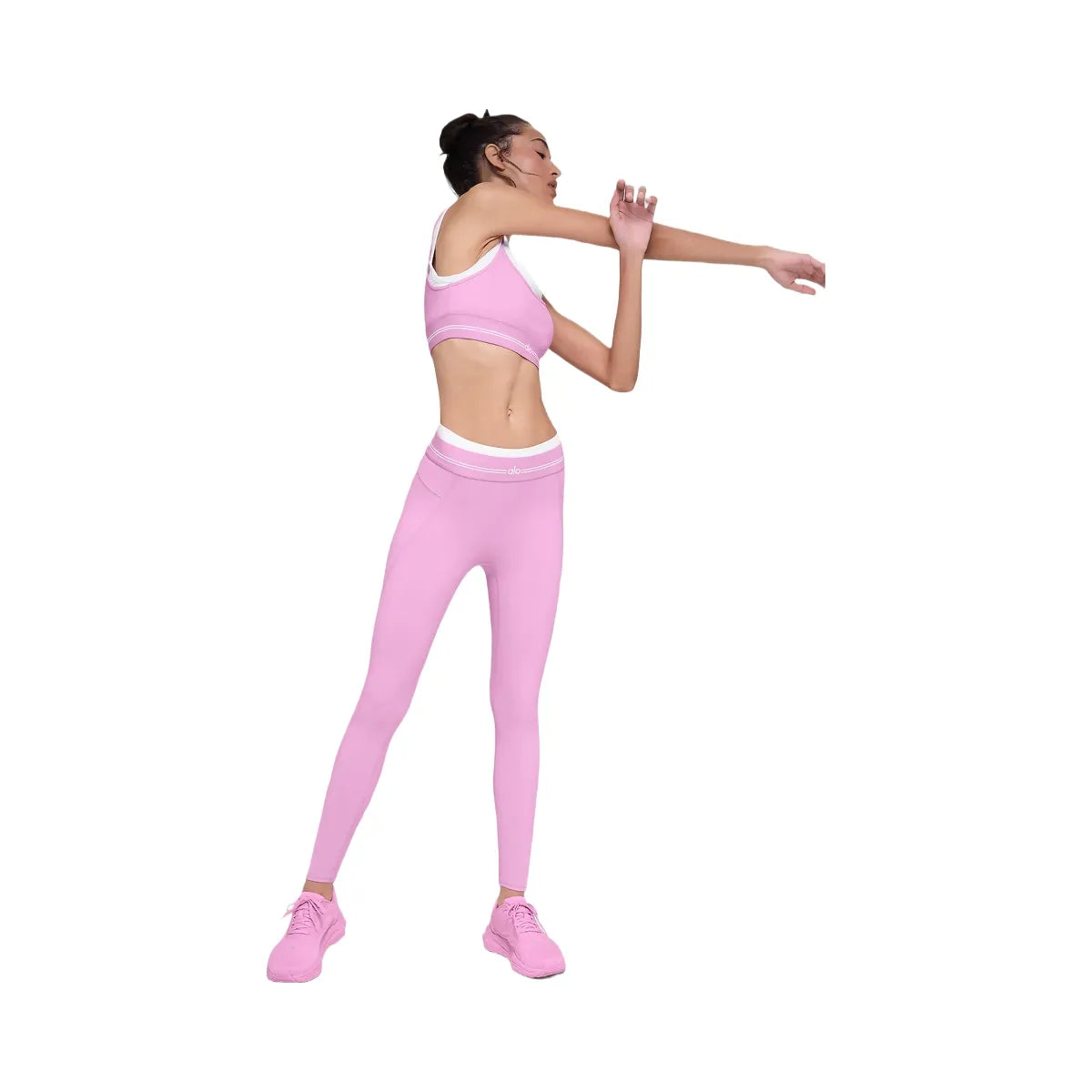 Alo Women's Airbrush High-Waist 7/8 Better Together Legging - Candy Heart Pink/White