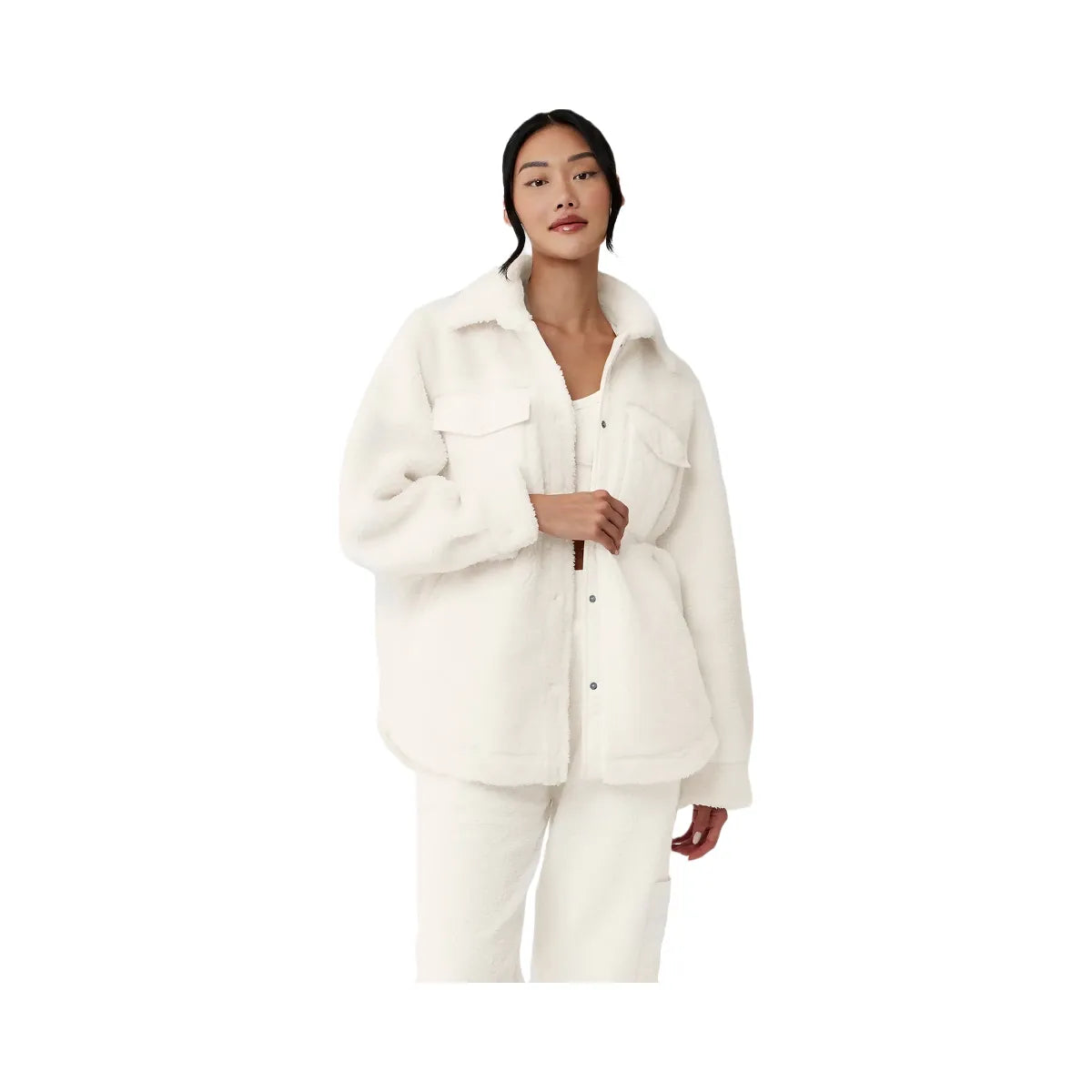 Alo Women's Sherpa Edge Shacket - Ivory