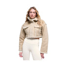 Alo Women's Faux Shearling Snowfall Cropped Jacket - Woodland Tan