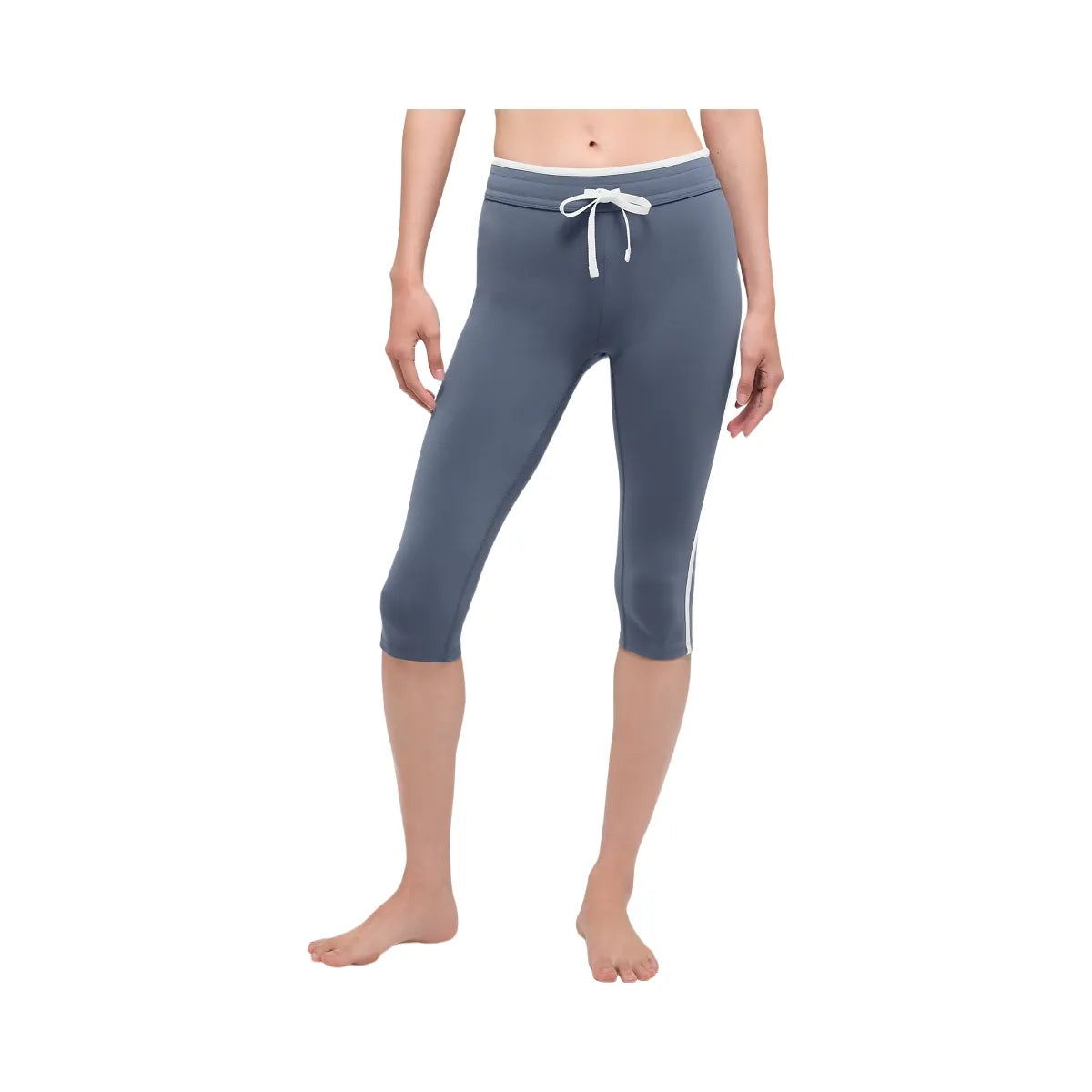 Alo Women's Airbrush High-Waist Race Pace Capri - Bluestone/White