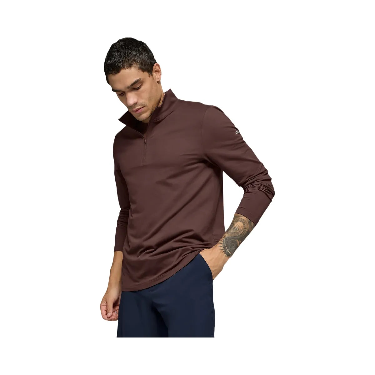 Alo Men's Conquer 1/4 Zip Reform Long Sleeve - Brownstone