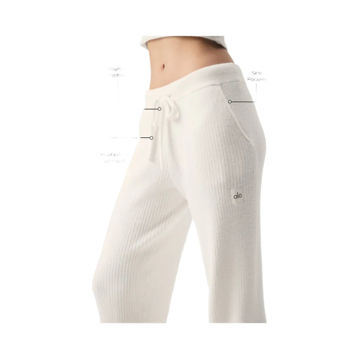 Alo Women's Snuggle Up Sweater High-Waist Wide Leg Pant - Ivory