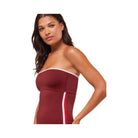 Gymshark Piping Bandeau With Shelf - Sets Red/Carmine Red/Soft White