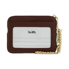 Coach Zip Card Case Calf Leather-Gold-Maple