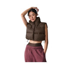 Alo Women's Cropped Gold Rush Puffer Vest - Espresso