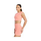 Gymshark Luxe Seamless Boat Neck Crop Top - Bros Muted Coral Marl