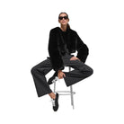 Alo Women's Faux Fur Chic Cropped Jacket - Black