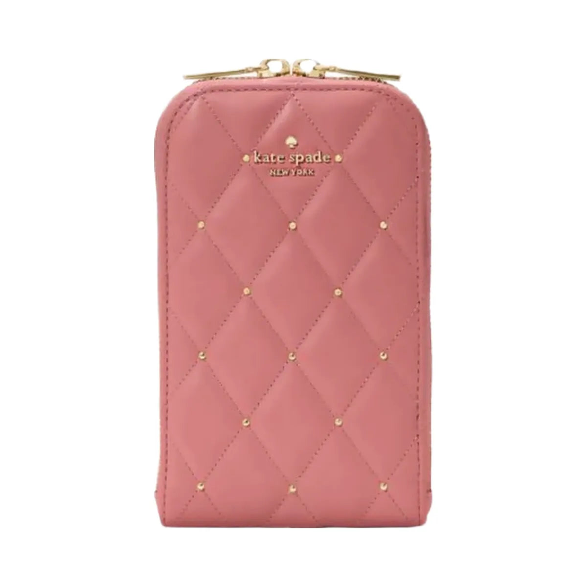 Kate Spade Carey Quilted Studded Phone Chain Crossbody Pomegranate