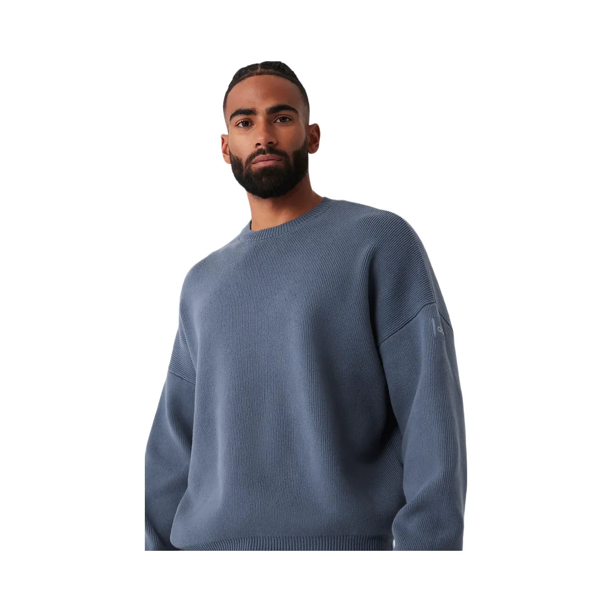 Alo Men's Scholar Crew Neck Sweater - Bluestone