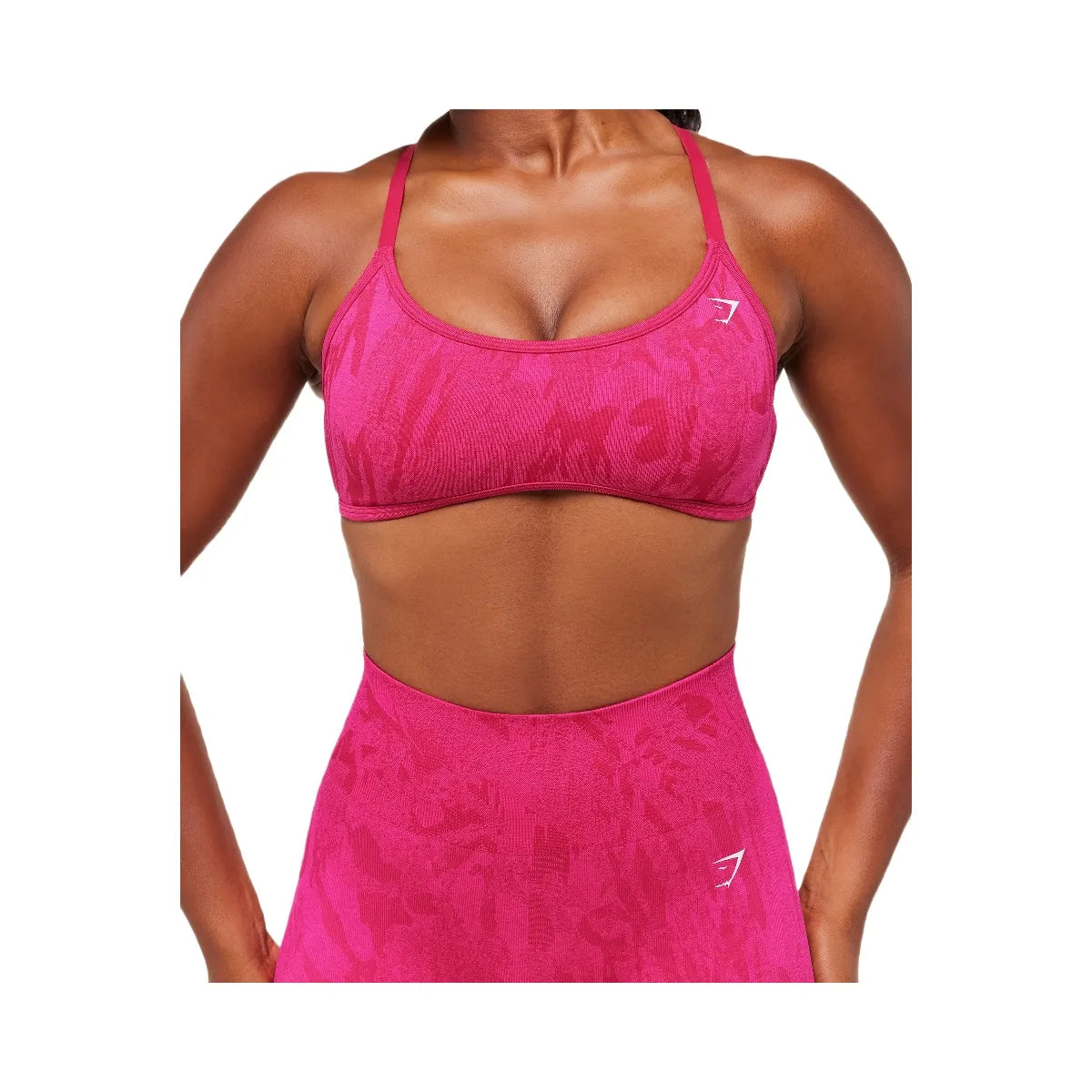 Gymshark Adapt Camo Cross Back Sports Bra - Build Pink/Energy Pink