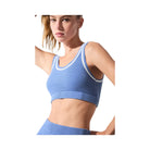 Alo Women's Tennis Club Sweater Knit Bra - Crystal Clear Blue/White