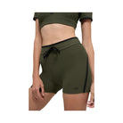 Alo Women's 4" Airbrush High-Waist Race Pace Short - Green Olive/Black