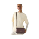 Kate Spade Madison Croc Embossed Willow Medium Convertible Crossbody Hot Fudge