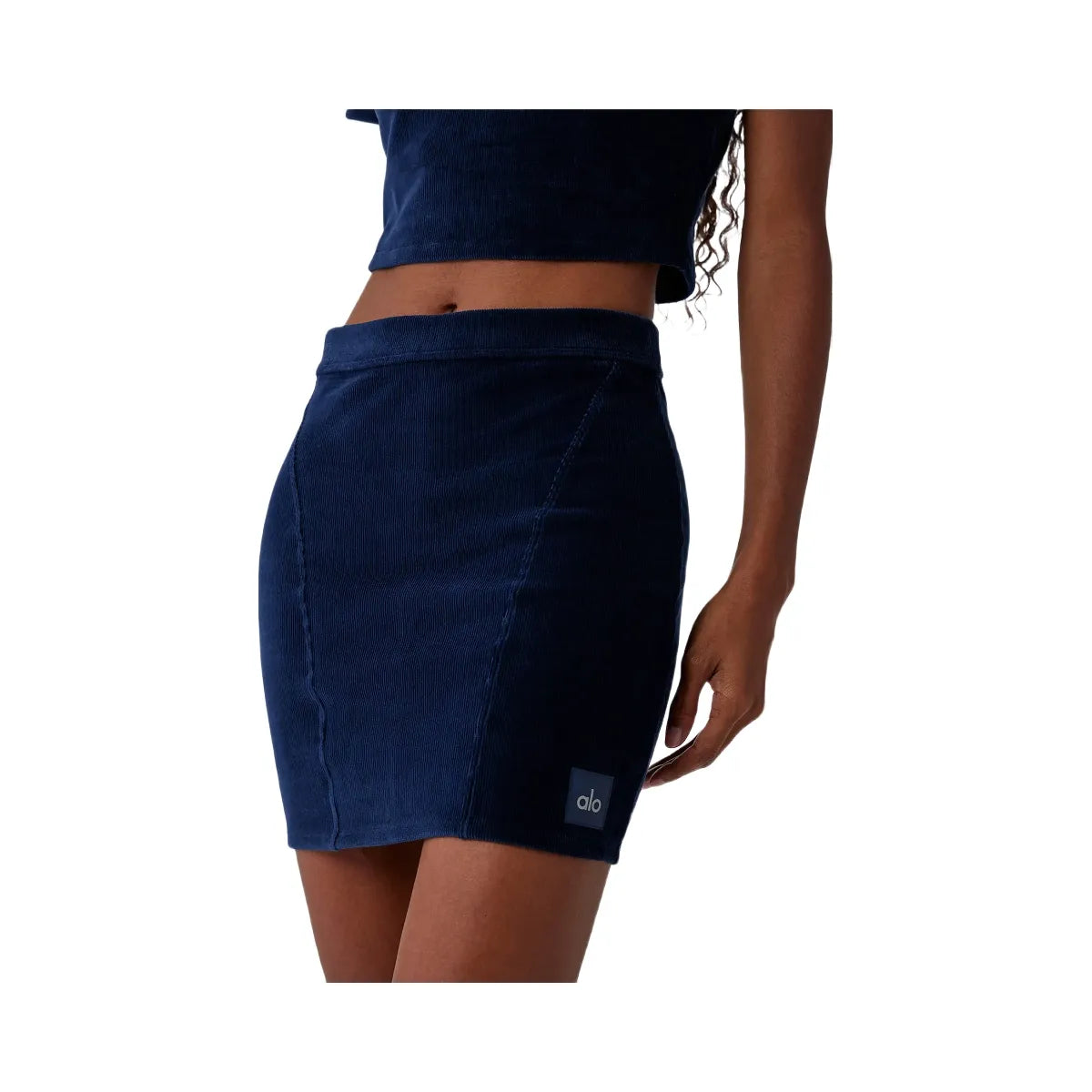 Alo Women's Micro Corduroy Winter Break Mini Skirt - Navy