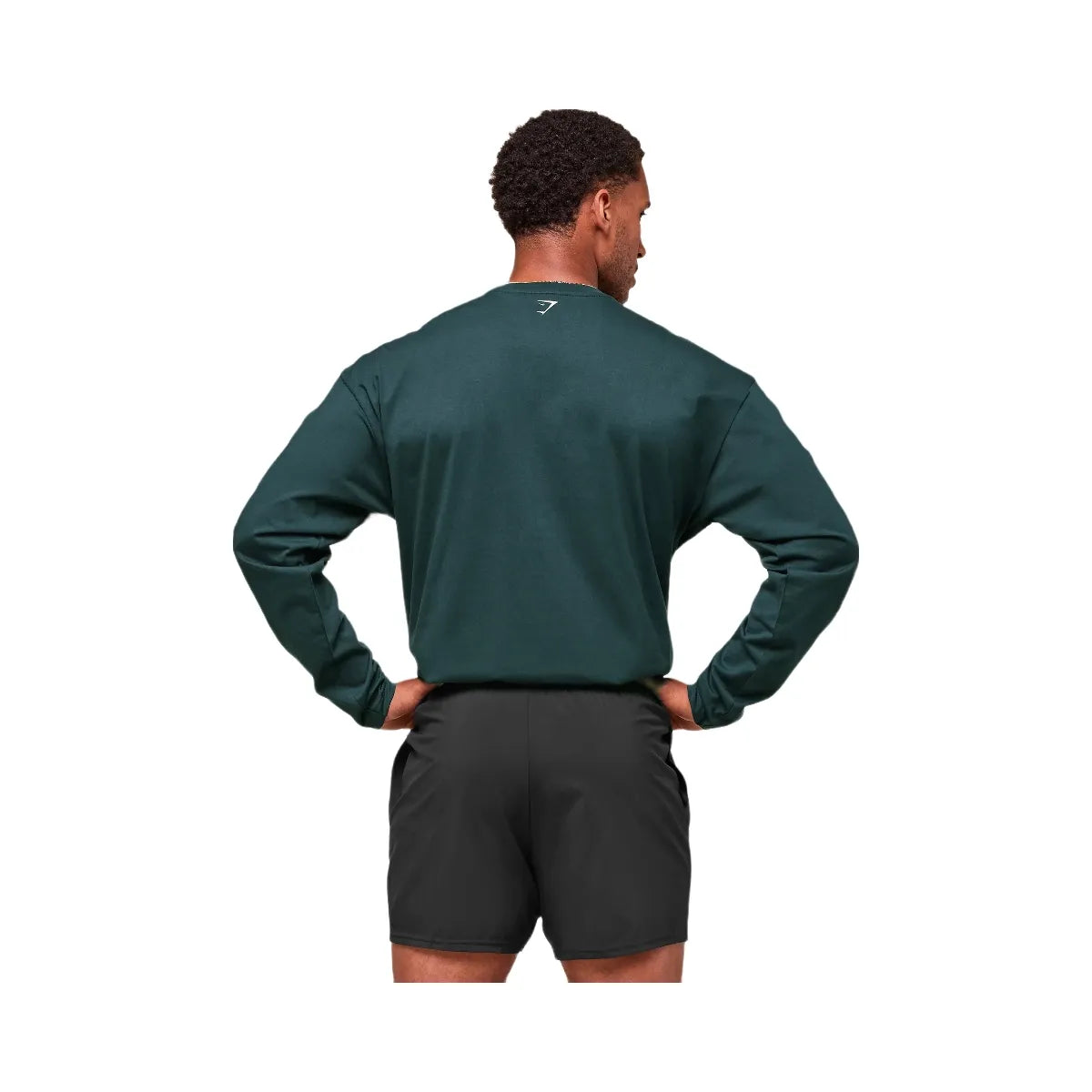 Gymshark Worn Graphic Long Sleeve T-Shirt - Deep Petrol Blue