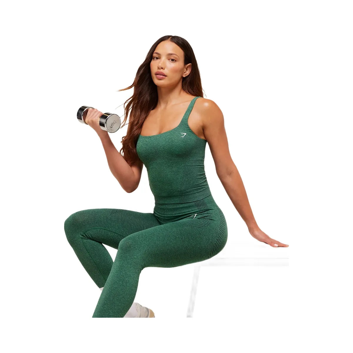 Gymshark Vital Tank With Shelf - GS Lift Green/ Marl