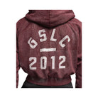 Gymshark Lifting Club 2012 Graphic Cropped Hoodie - Rich Maroon/Wash