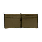 Coach Slim Money Clip Billfold Wallet Pebbled Leather-Gunmetal-Olive