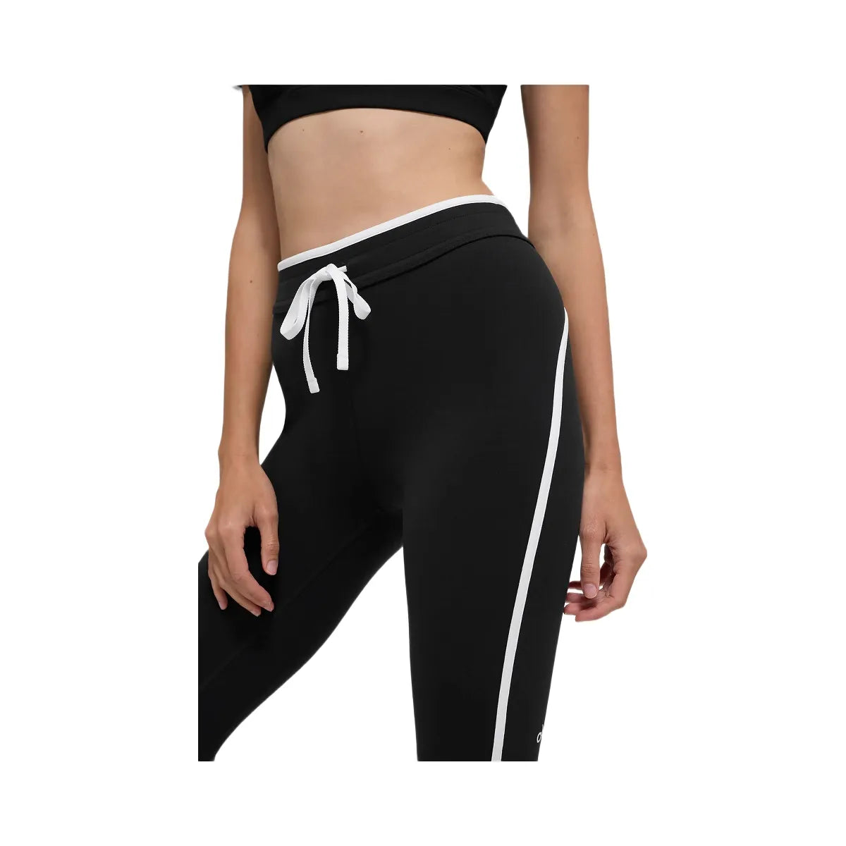 Alo Women's Airbrush High-Waist Race Pace Capri - Black/White